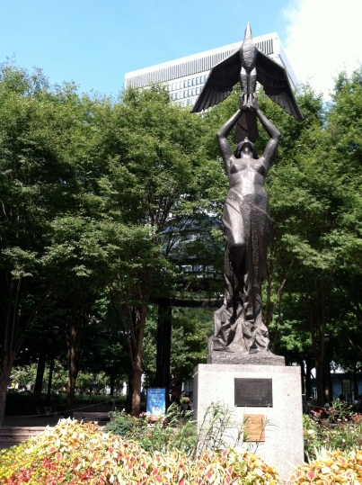 This sculpture is called Atlanta from the Ashes, more commonly known as The Phoenix. It symbolizes Atlanta's rise from the ashes of the Civil War to become one of the most important cities in the world. I love it for the bold strength it embodies.